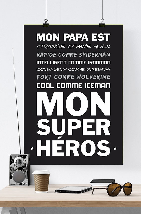 Carte Mon Papa Mon Super Heros Etsy France