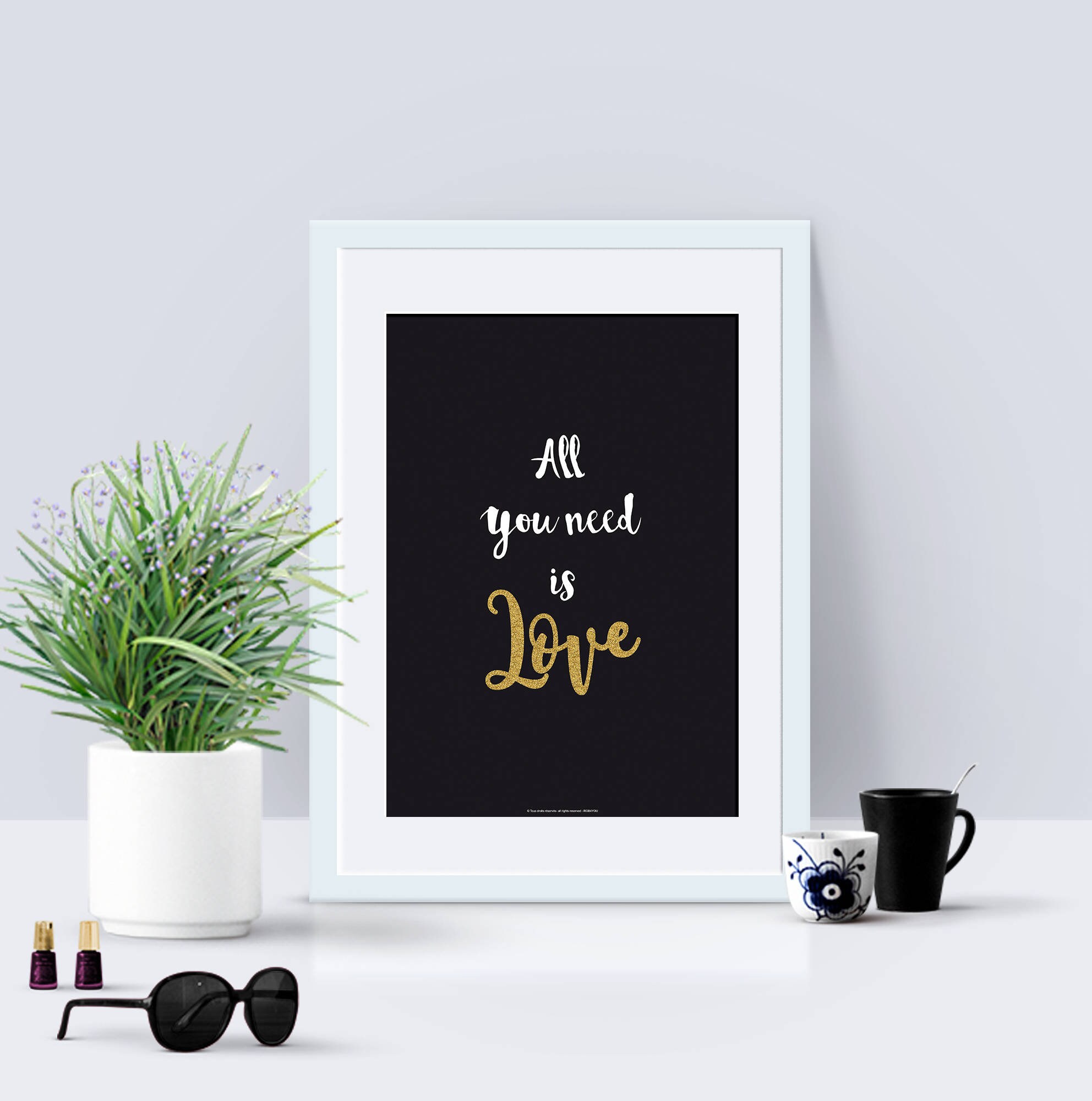 Les Plus Belles Déclarations d'amour en Affiche Papier - All You Need Is Love. Cadeau Original Idée