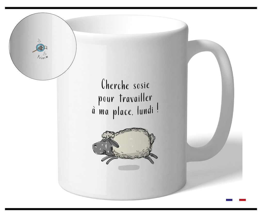 Mug Personnalisé Paresseux – Cadeau De Noël Original – Prénom Au Choix