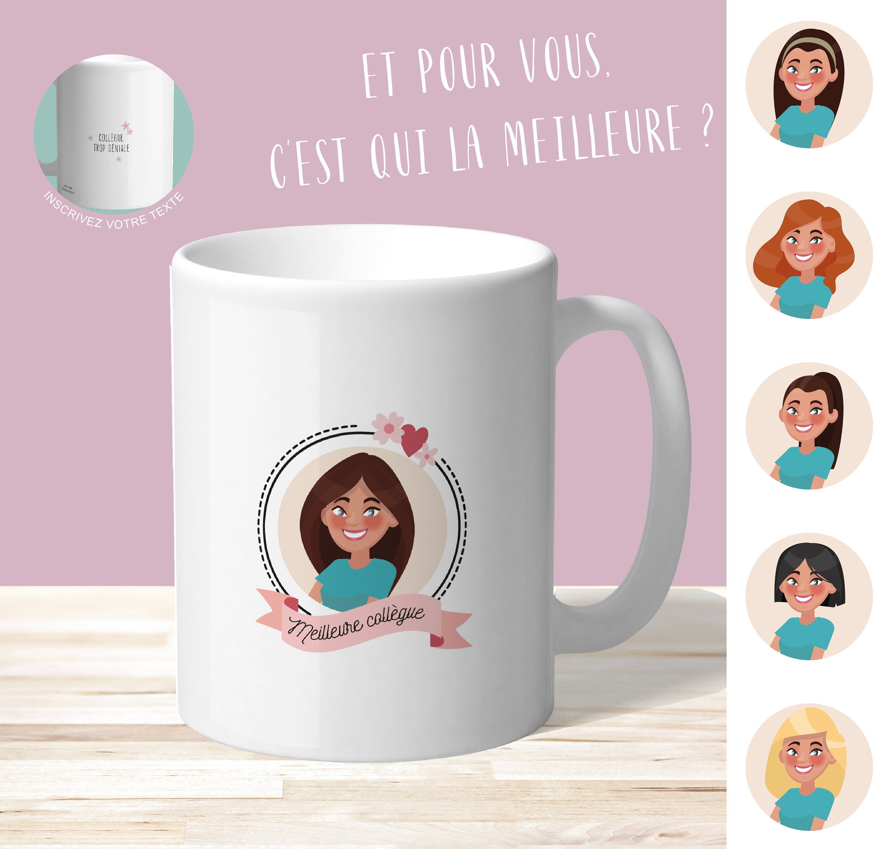 Les Plus Jolis Mugs à Offrir La Famille, Les Amies, Collègues. Mug Meilleure Collègue.tasse Personna