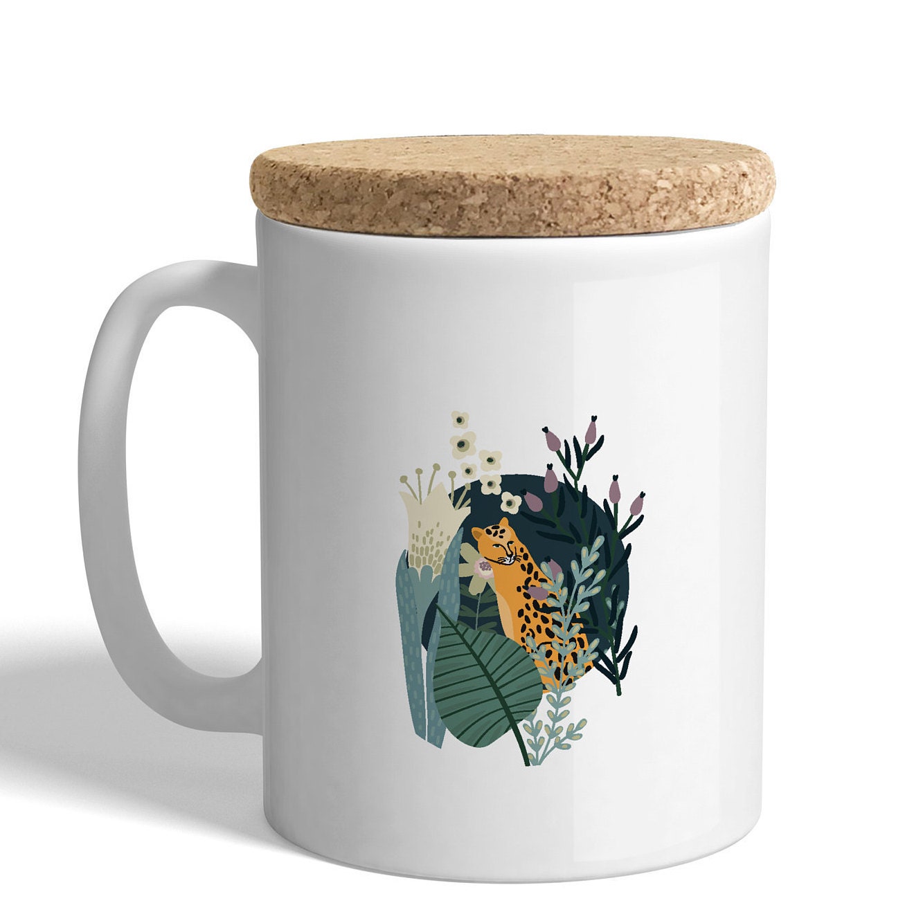 Mug avec Couvercle en Liège - Hello Jungle Parce Que La Vie Est Une Jungle... Cadeau de Tasse. A Per