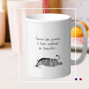 Mug personnalisé en céramique, zèbre, ours, paresseux au choix. Tasse avec prénom pour ami(e)s, famille, collègue. Cadeau original.