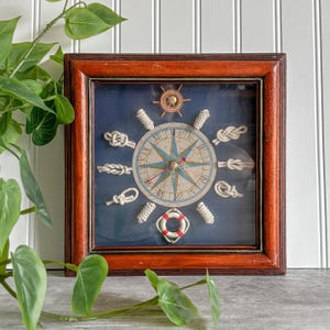 Nautical Knot Wall Clock with Wood Frame // Coastal Beach Decor // Beach House Wall Decor // Man Cave Decor // Maritime Captain Gift