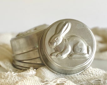 Reserved for Clarissa Z. // Set of (3) Round Aluminum Rabbit Molds