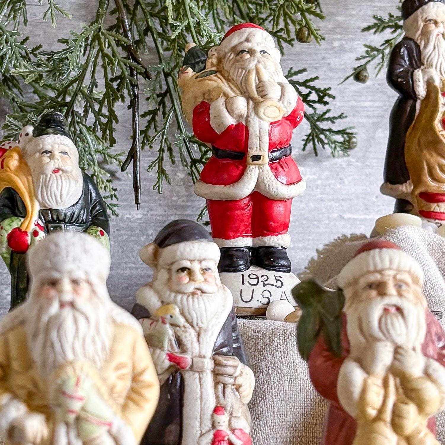 Old World Porcelain Santa Figurines // Hand-painted Father Christmas ...