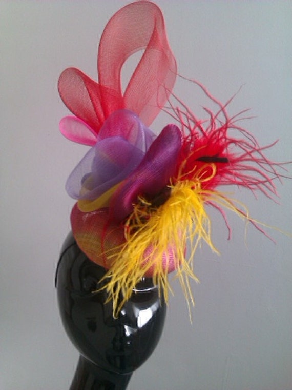Multi Colour Crinoline Fascinator 
