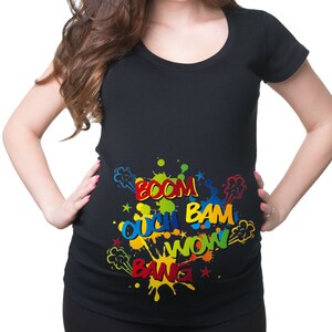 Baby Kicking Boom Ouch Knock Maternity T-Shirt Gift For Pregnant Woman Future Mommy T-Shirt