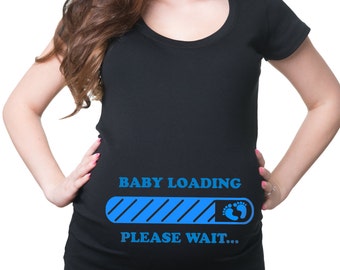Baby Loading T-Shirt Gift For Pregnant Woman Birth Announcement Tee Shirt Future Mommy Shirt