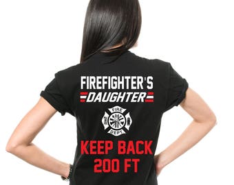 Firefighter's Daughter T-Shirt Funny Occupation Profession Proud Daughter Shirt