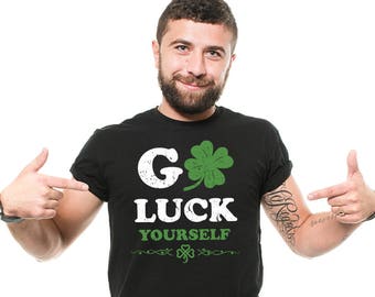 St Patty Day T-Shirt Funny Irish Drinking Party Shenanigans Luck Sign Green Tee Shirt