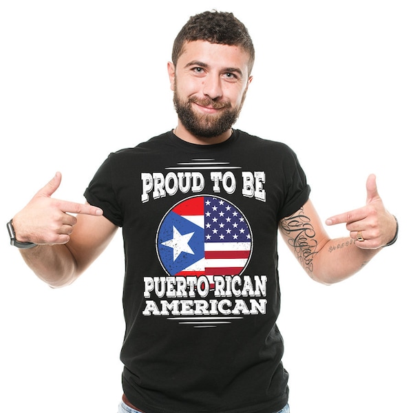 Puerto Rican American T-Shirt Puerto Rico Flag Puerto Rican Diaspora Heritage Roots Patriotic Tee Shirt