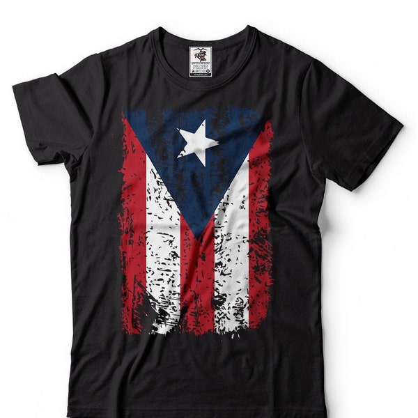 Puerto Rico Distress Flag T-Shirt Funny Boricua PR Patriotic Gift Tee Shirt