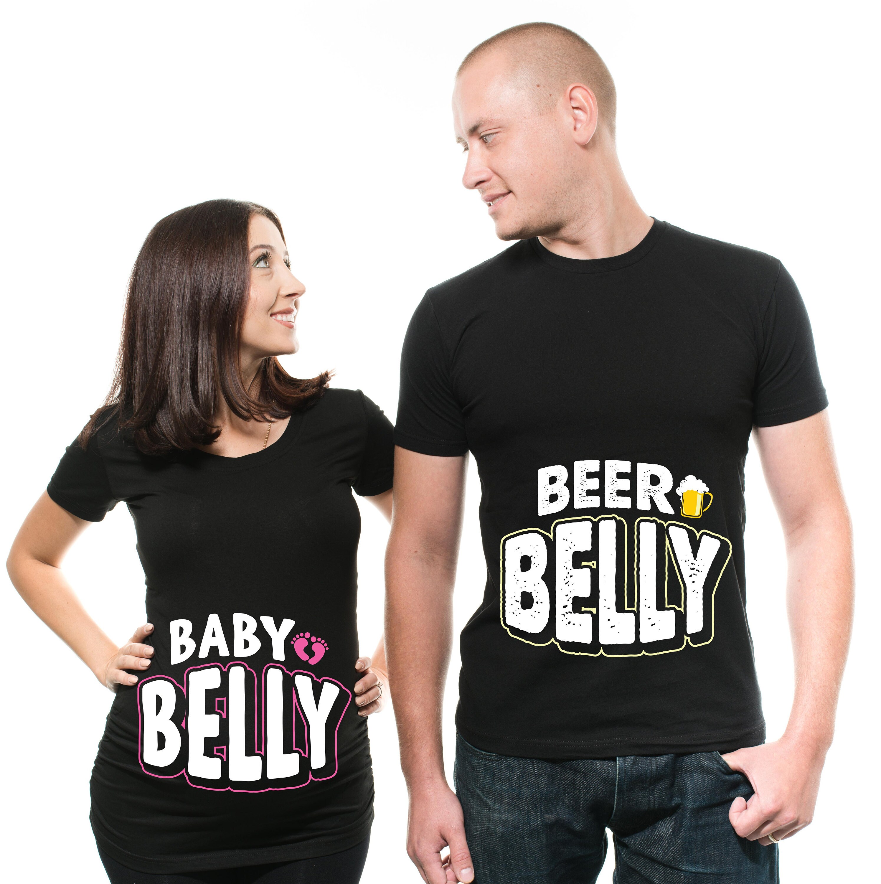 Couple Maternity Matching T Shirt Funny Baby Belly Photo Shoot Etsy