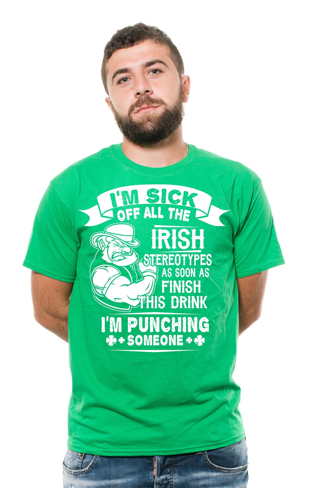Irish Stereotype Tshirt Funny Irish Shenanigans Shamrock Drinking
