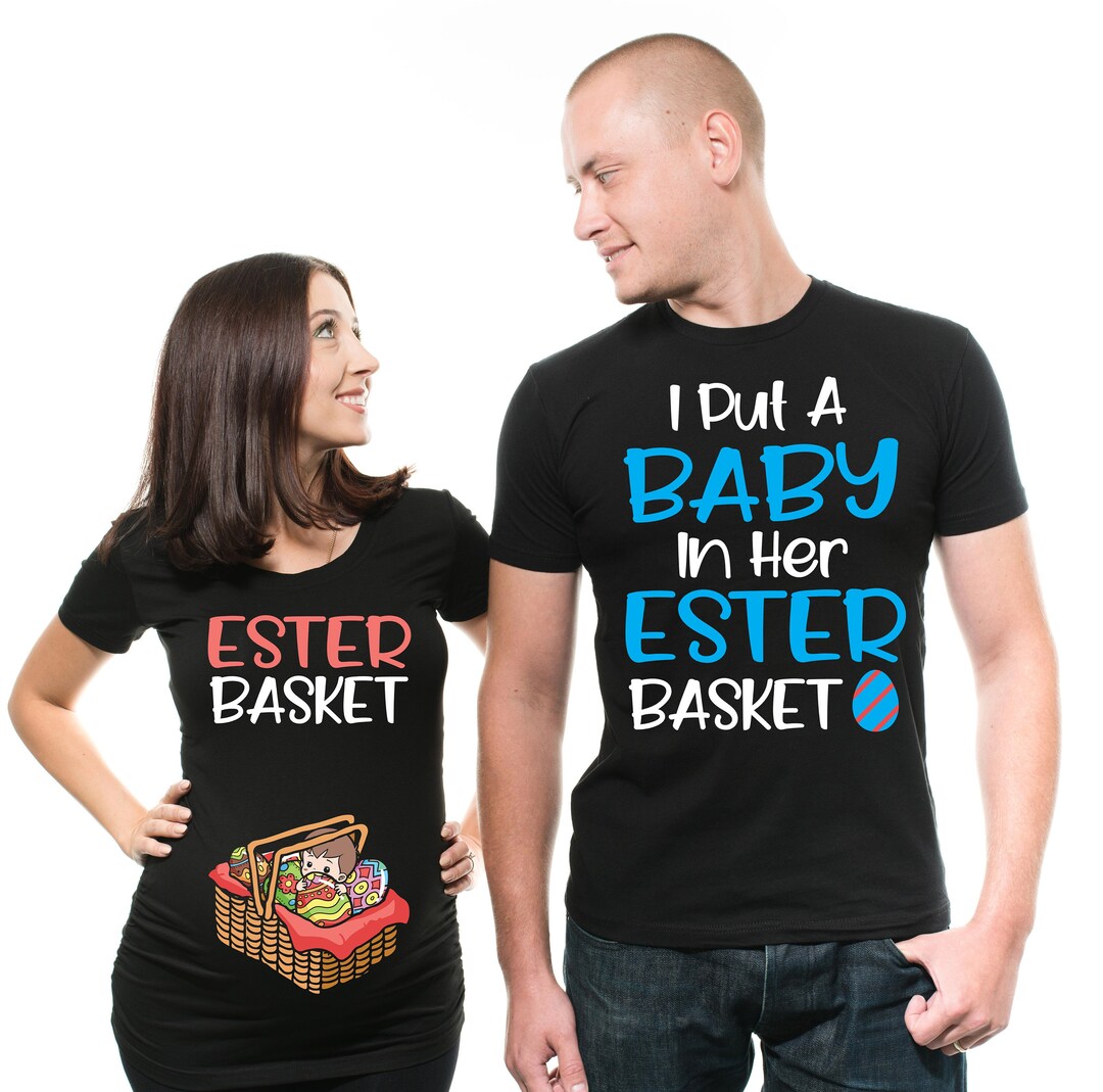 Couple Matching Maternity Tshirts Funny Easter Basket Cute Etsy