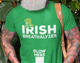 St Paddy's Day T-Shirt Funny Irish Breathalyzer Irish Pub Drinking Tee Shirt Mens Funny Humor Humorous Irish Saint Patrick's Day Gifts