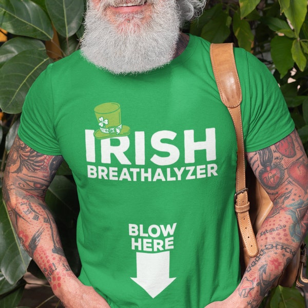 St Paddy's Day T-Shirt Funny Irish Breathalyzer Irish Pub Drinking Tee Shirt Mens Funny Humor Humorous Irish Saint Patrick's Day Gifts