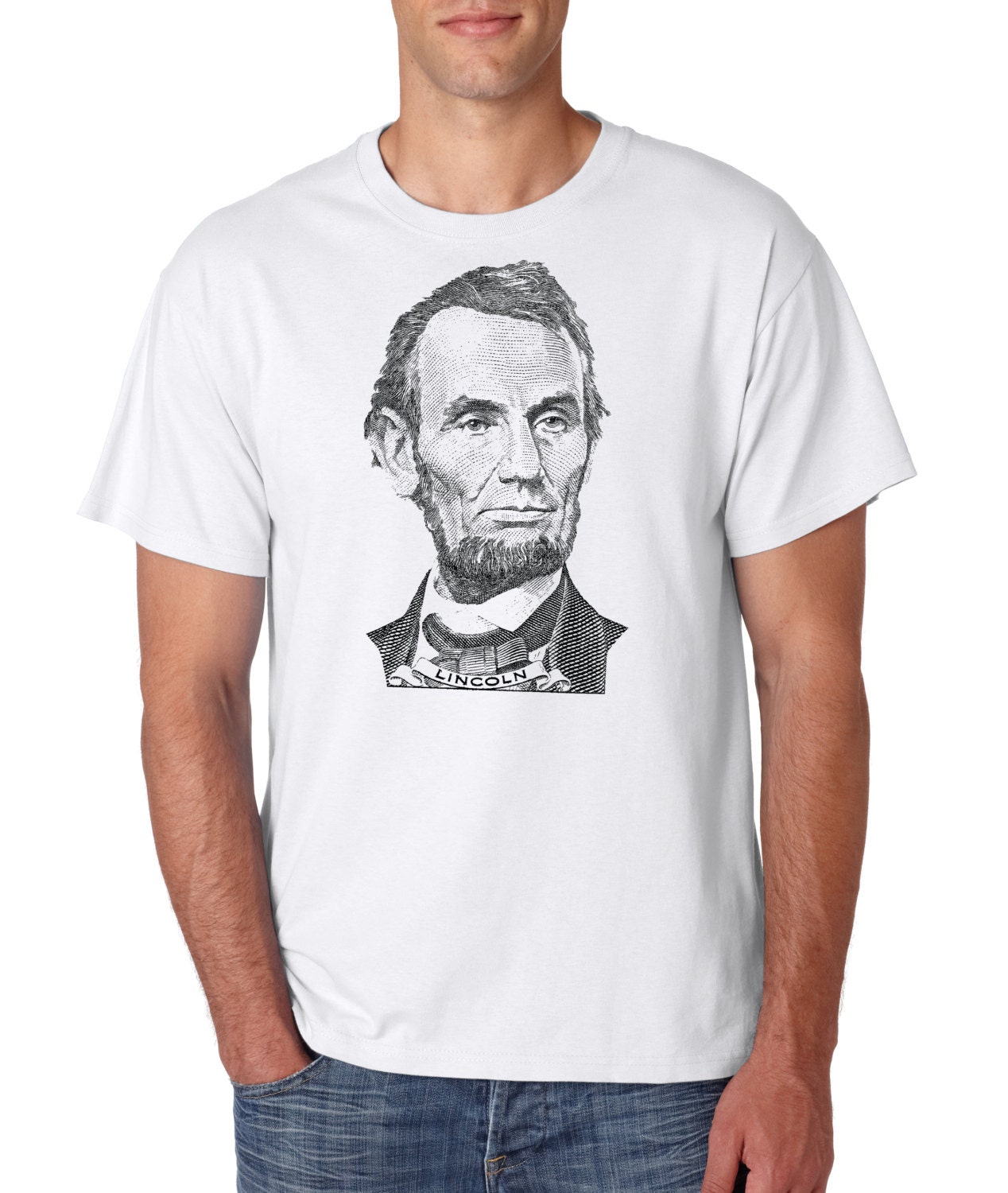 Abe Lincoln 'Murica T-Shirt Men's Size Large 4th of July Independence Day  Flag