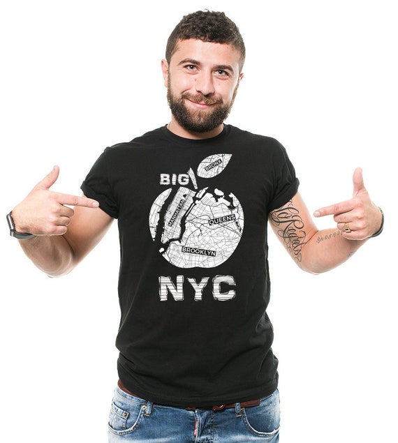 Kerstmis Methode effect Big Apple T-Shirt New York NYC stijlvolle Tee Shirt Cool - Etsy België