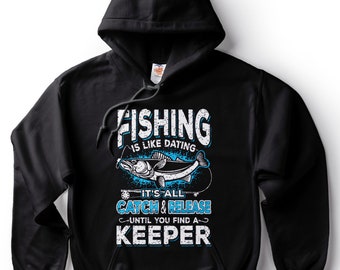 Fishing Hoodie Gift For Fisherman Funny Boyfriend Fishing Apparel Fleece Hooded Sweatshirt Pullover