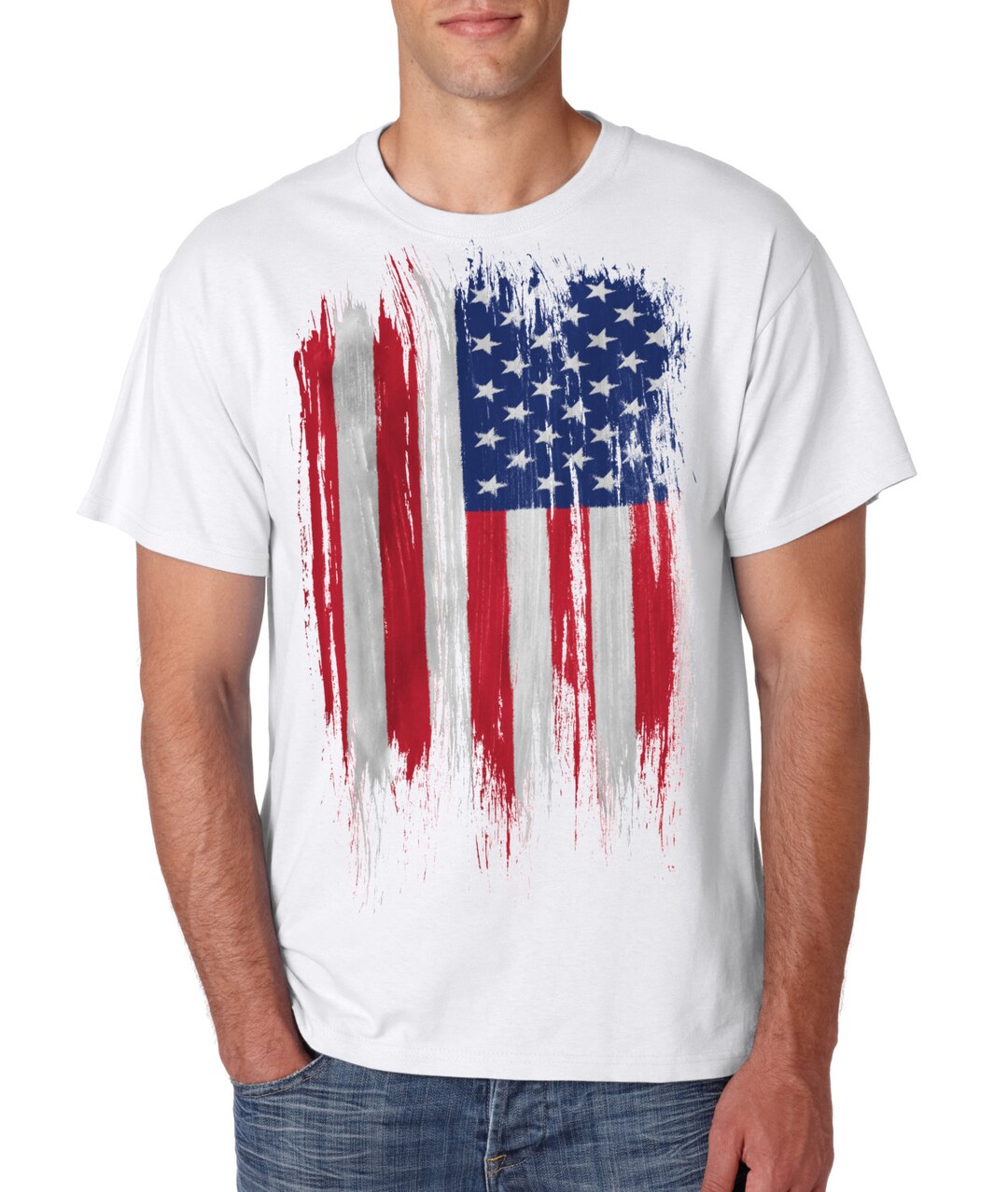 USA Distress Flag Cool American T-shirt - Etsy