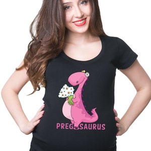 Pregosaurus T-Shirt Funny Pregnancy Tee Shirt Gift For Pregnant Woman Maternity Shirt