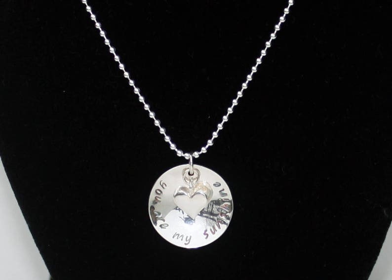 personalized sterling silver necklace You are my sunshine necklace father daughter gift mothers day you are my sunshine jewelry