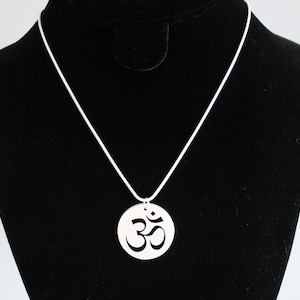 Silver Om Necklace, Sterling silver om pendant, Mens OM necklace, Mens Ohm Jewelry, yoga jewelry, ohm circle pendant, belinda carmichael