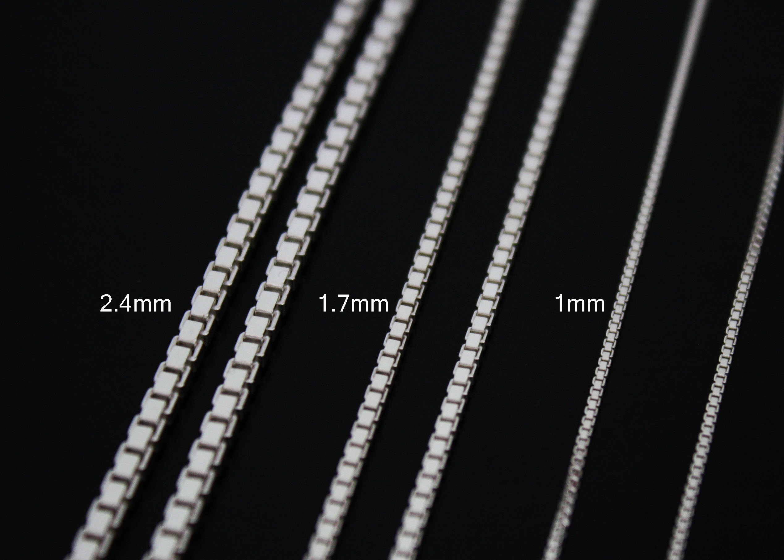 Silver Box Chain Necklace Box Link Chain. Solid Sterling Etsy Canada