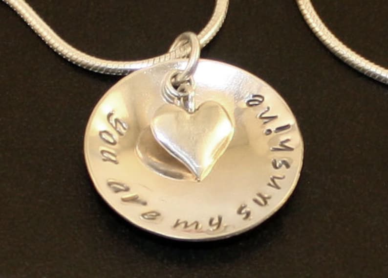 personalized sterling silver necklace You are my sunshine necklace father daughter gift mothers day you are my sunshine jewelry