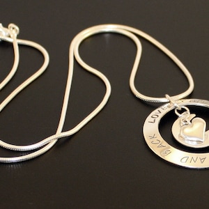 Love you to the moon and back, sterling silver pendant, moon and heart necklace, personalized necklace, mothers day pendant, gift for her