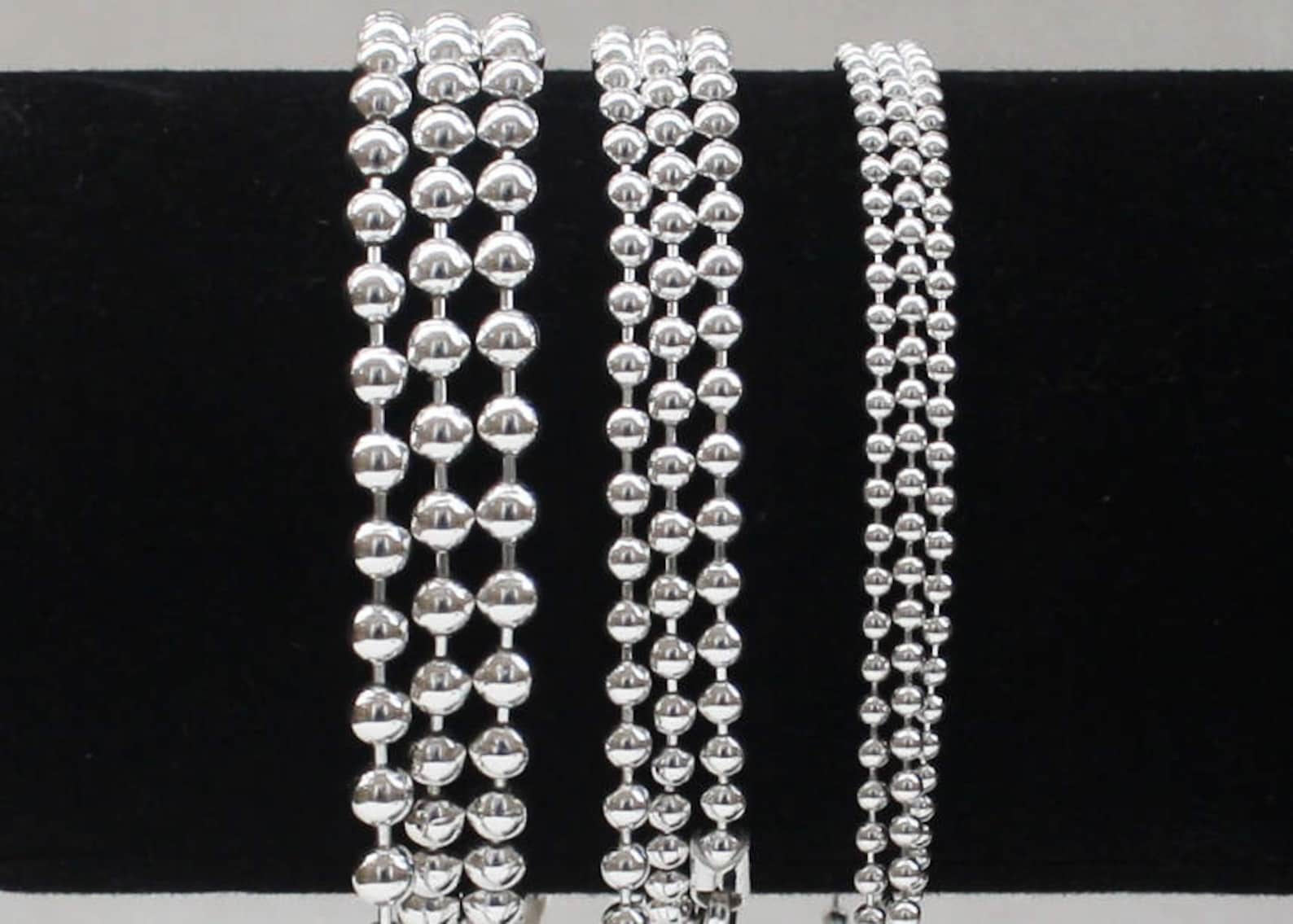 Mens Silver Ball Chain Necklace 14 16 18 20 22 24 30 36 Inch Etsy