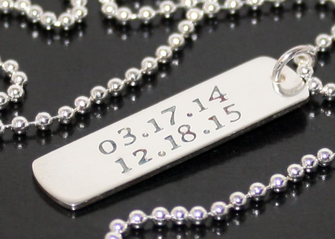 Personalized Sterling Silver Dog Tag, TWO SIDED Mens, Womens, Dog Tag