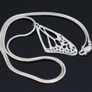 Butterfly Wing Necklace in Sterling Silver, Butterfly Wing Pendant, Monarch Wing Jewelry, 925 jewelry