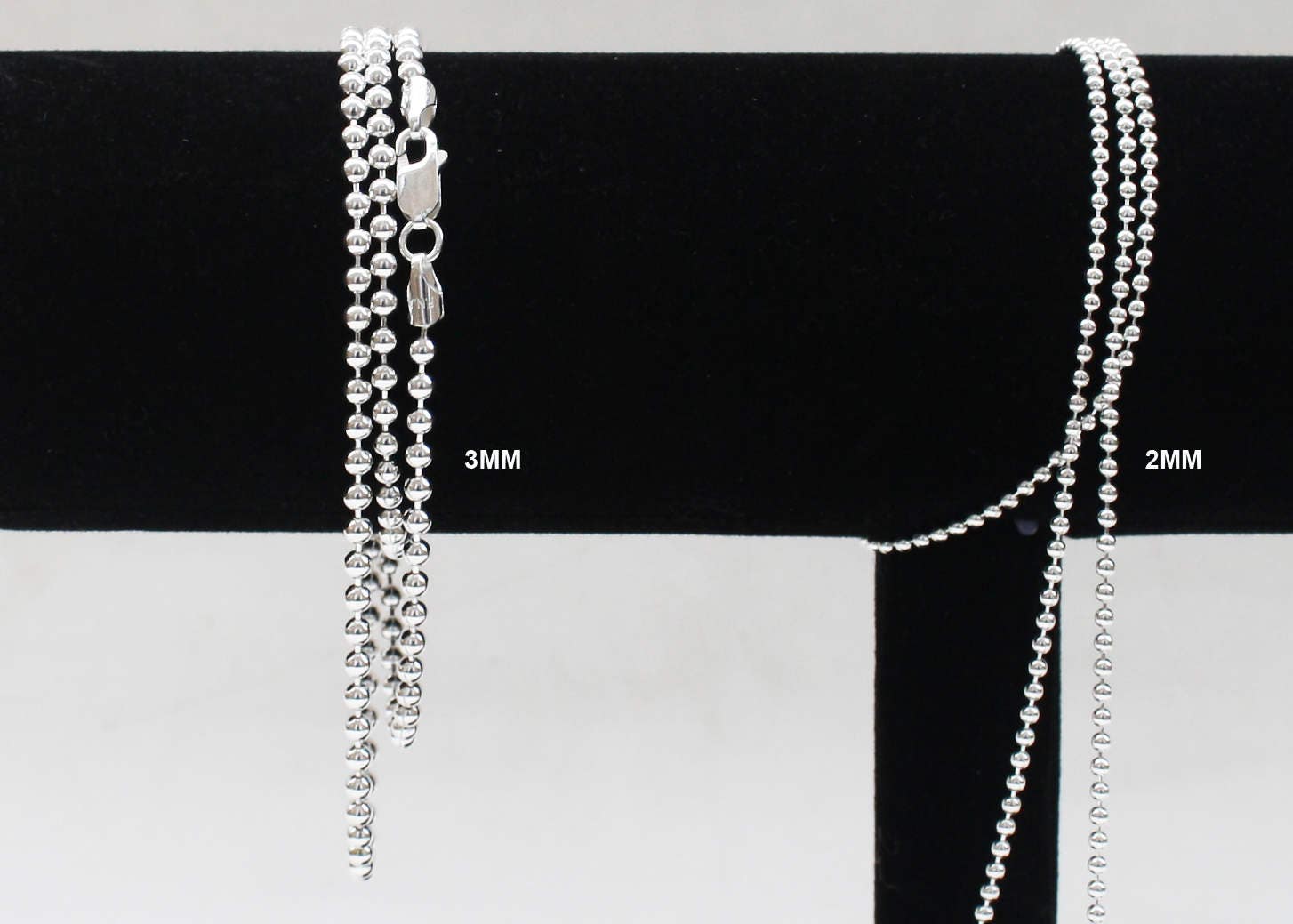 Mens Silver Ball Chain Necklace 14 16 18 20 22 24 30 36 Inch Etsy