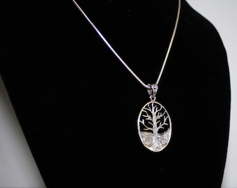 Tree of Life Pendant, Sterling Silver Necklace,  Oval Tree Pendant, Mothers Day Necklace, Silver Tree Necklace, Sterling Silver, 925