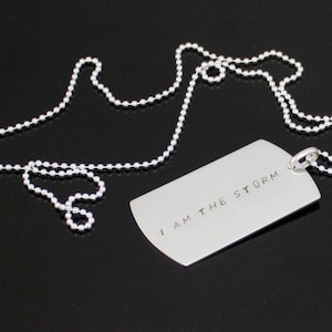 Large Dogtag, Sterling Silver 925,  US Military Size Dog Tag 2&quot; x 1 1/8&quot;, Personalized Tag , Mens Dog Tag, Mens ID Pendant