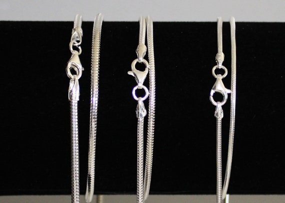 2mm Solid 925 Silver Sterling Snake Chain Pendant Necklace 16 18 20 22 22 24" UK 2mm Solid 925 Silver Sterling Snake Chain Pendant Necklace 16 18 20 22 22 24" UK