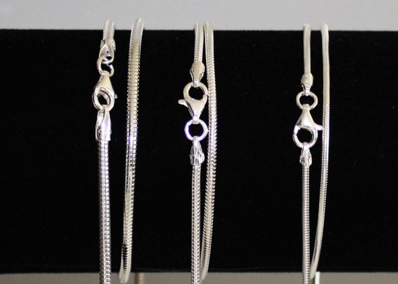 1.5mm Sterling Silver Snake Chain - Solid .925 Sterling Silver / 18