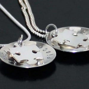 Puzzle Piece Necklace, personalized puzzle pendant, love you to pieces, autism awareness jigsaw puzzle necklace, Sterling Silver, 925