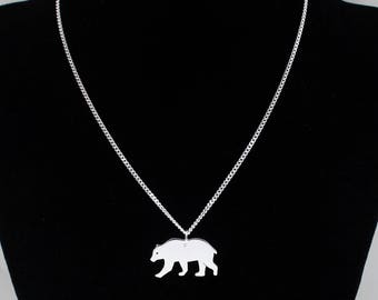 Bear Necklace Solid Silver Mama Bear necklace Brown Bear Black Bear Grizzly Canadian Necklace