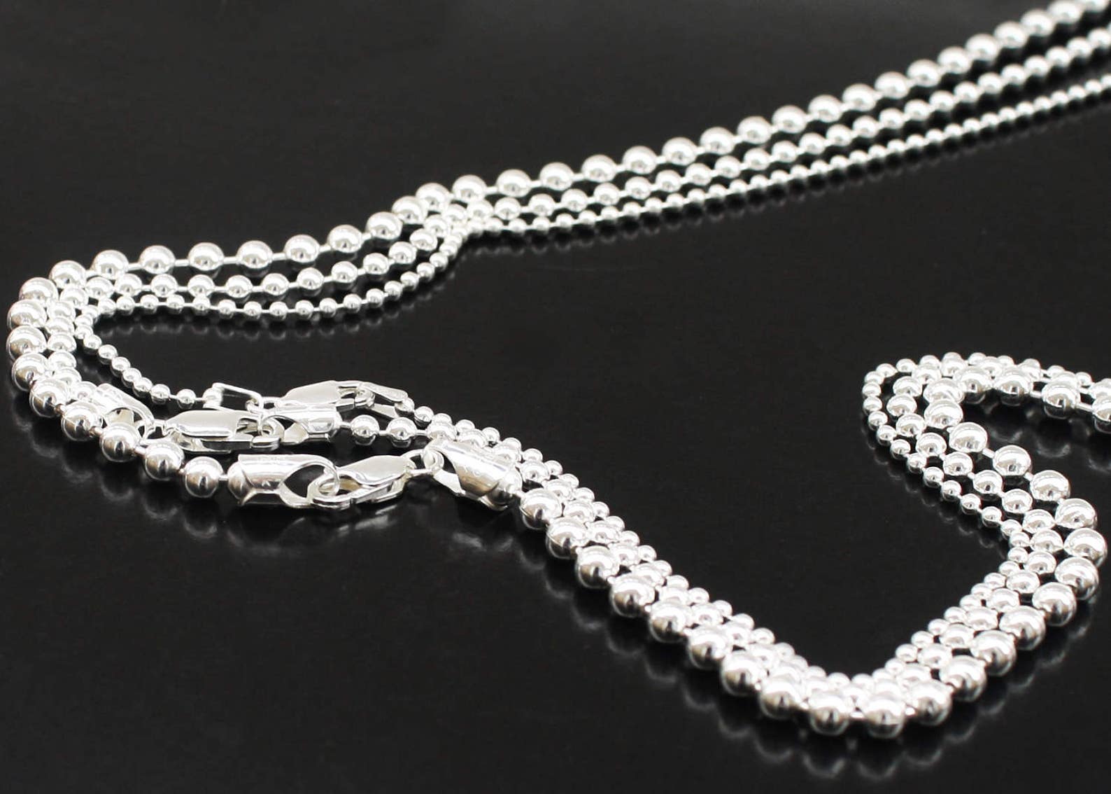 Mens Silver Ball Chain Necklace 14 16 18 20 22 24 30 36 Inch Etsy