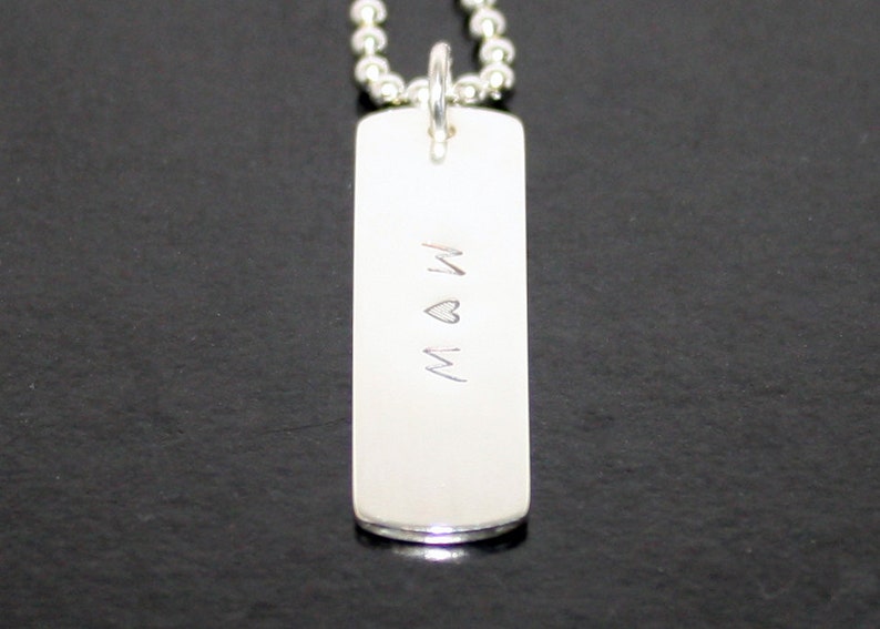 Personalized Sterling Silver Dog Tag TWO SIDED Mens Womens Etsy