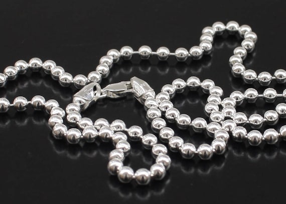 Ball Chain in Silver 2mm, 2.5mm, 3mm or 4mm, 16 to 36 Bead Chain