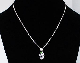 Hamsa Hand Halskette, Amulett Schmuck Geschenk, Hamsa Halskette, Sterling Silber Fatima Anhänger, viel Glück jeden Tag Glück, Mächtige Frau