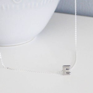Collier initiale, pendentif petite lettre, argent sterling, 925