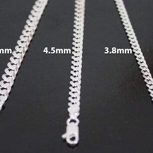 Sterling Silber Panzerkettenarmband - Benutzerdefinierte Länge und verschiedene Breiten erhältlich - Klassischer Silberschmuck, Eleganter Herren- oder Damenarmband