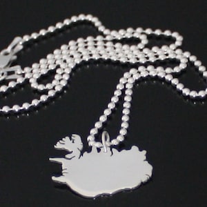 Collier islandais en argent massif 925, collier État province du continent, pendentif en forme d'Islande fabriqué à la main