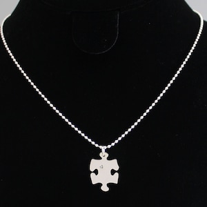 Personalized Puzzle Necklace Personalized Autism heart pendant autism awareness custom Sterling Silver  jigsaw Autism Valentines Gift