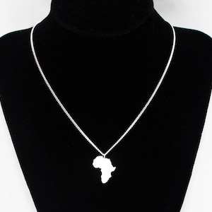 Africa Necklace Solid Silver 925 Continent Country Province State Necklace